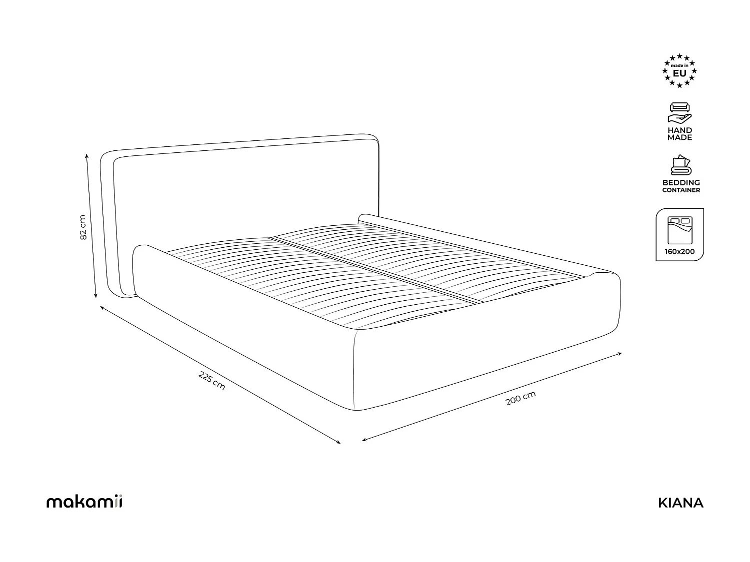 Bed met opbergruimte 200 x 225 - velours - bourgondië - KIANA