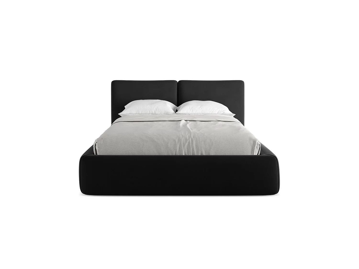 Lit coffre en velours 160 x 228 - noir - MILANO