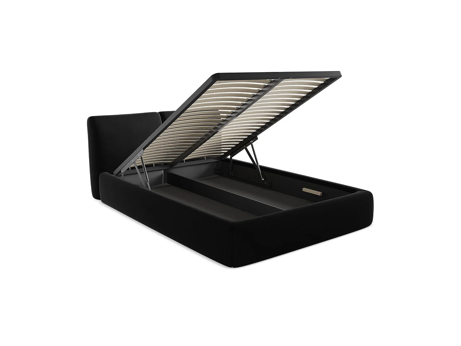Lit coffre en velours 160 x 228 - noir - MILANO