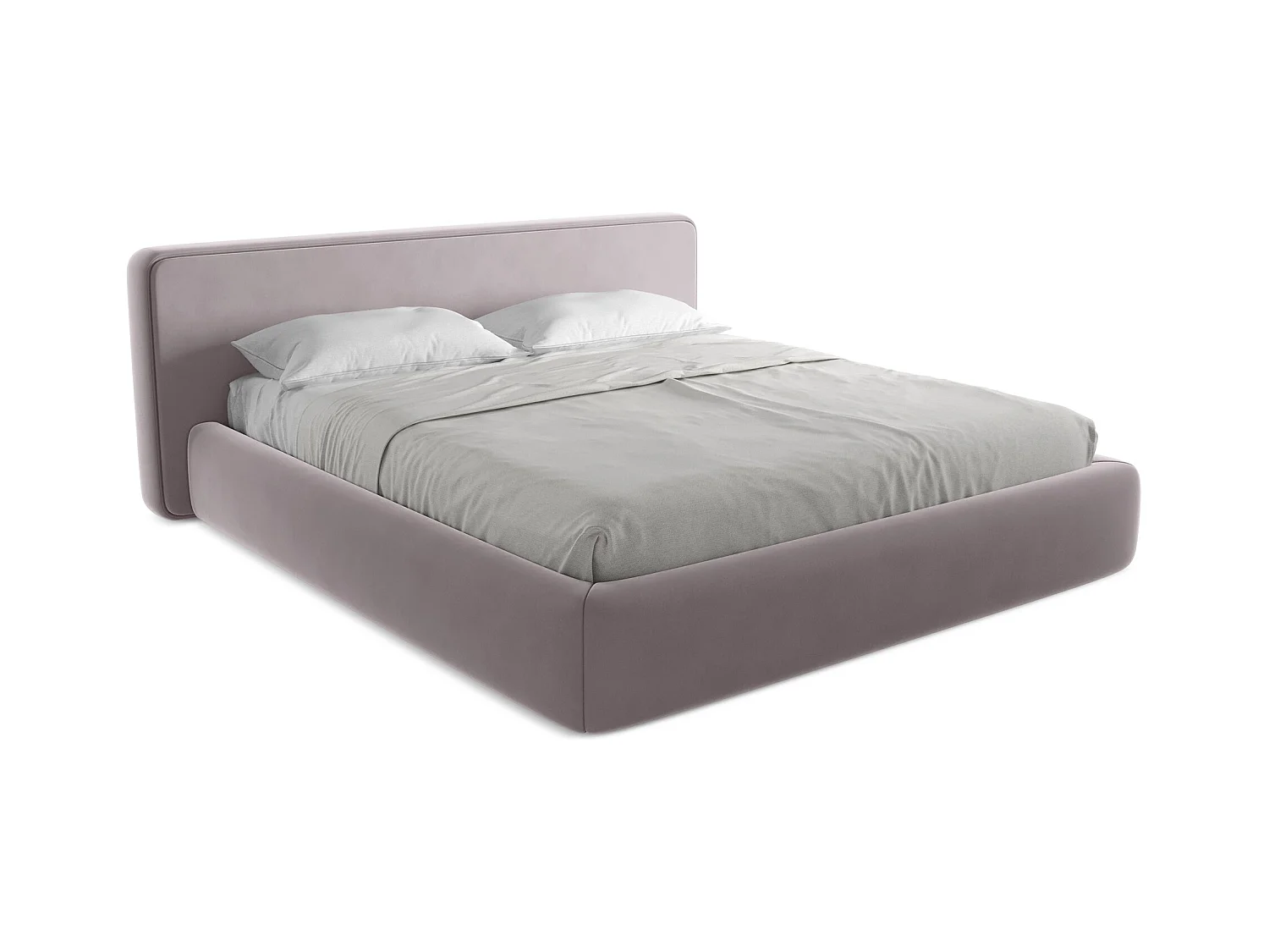 Lit coffre en velours 180 x 200 - lavande - KIANA