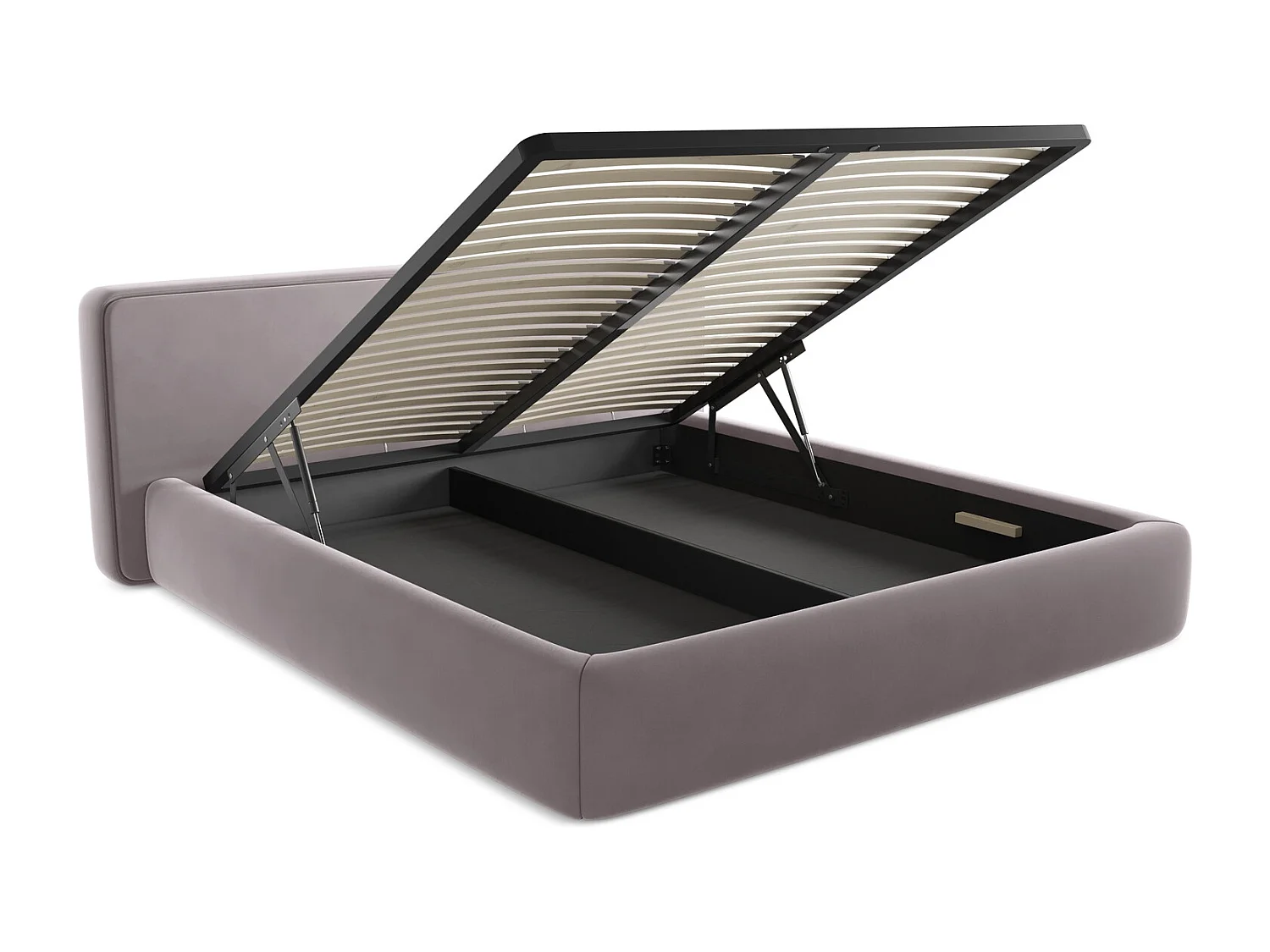 Lit coffre en velours 180 x 200 - lavande - KIANA