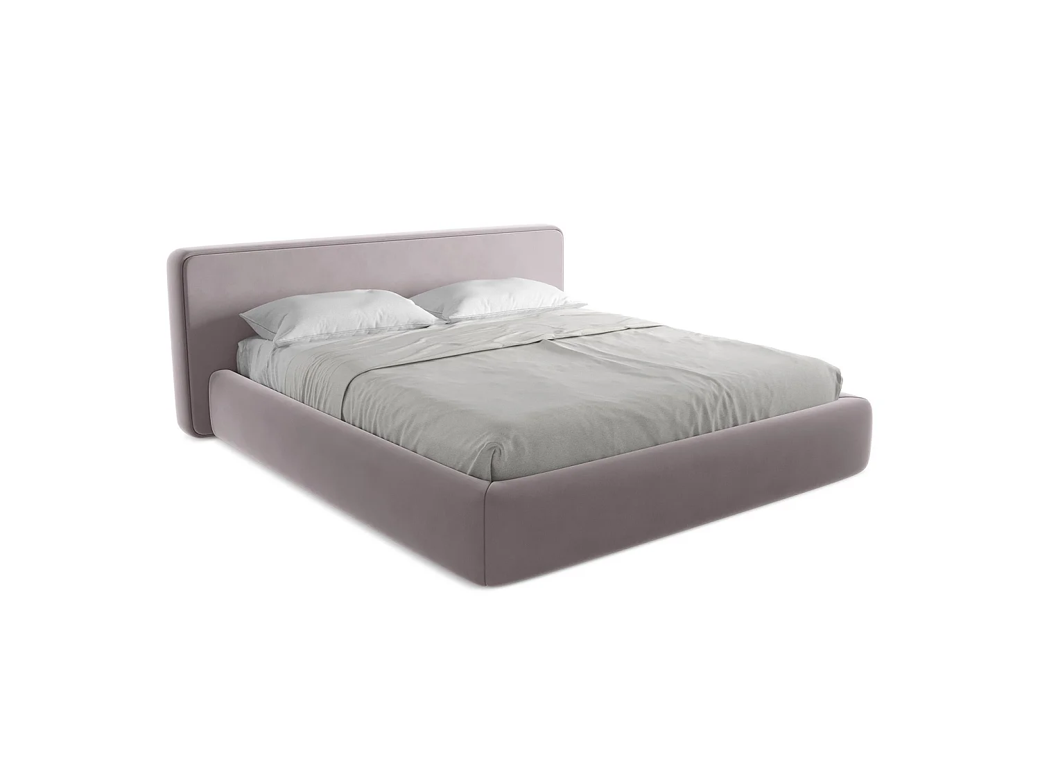 Lit coffre en velours 220 x 225 - lavande - FIRENZE