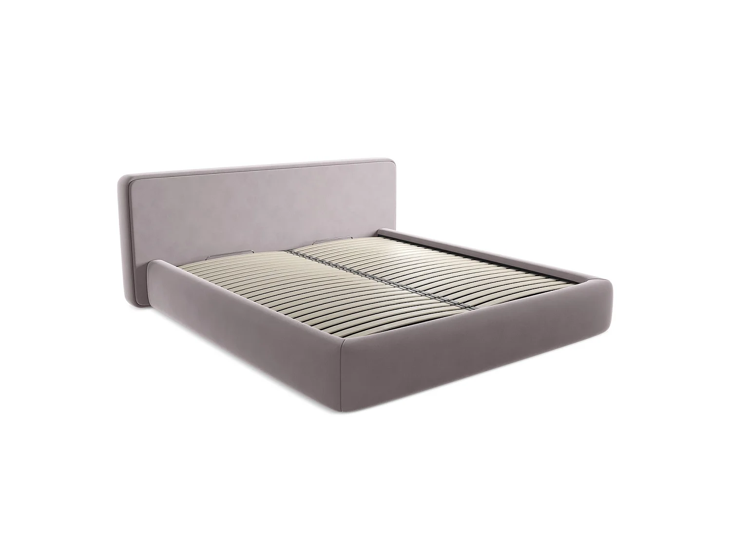 Lit coffre en velours 220 x 225 - lavande - FIRENZE