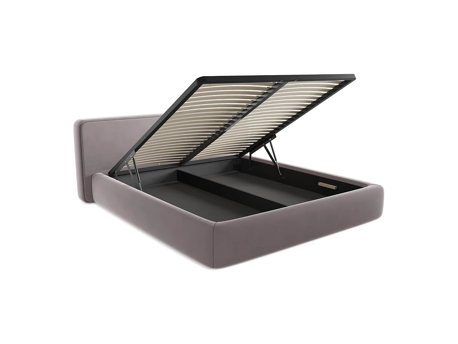 Lit coffre en velours 220 x 225 - lavande - FIRENZE