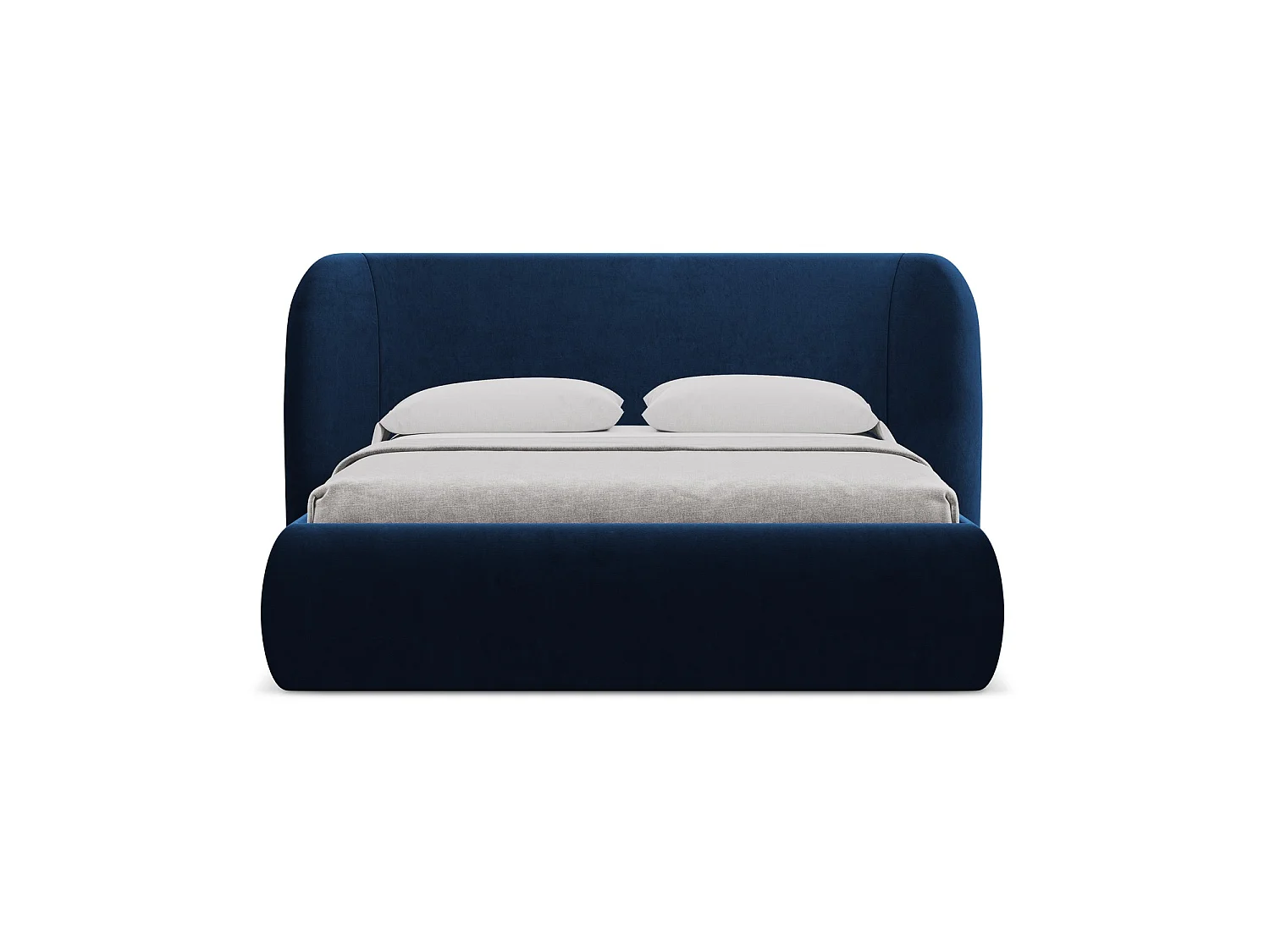 Lit coffre en velours 190 x 215 - bleu royal - TRIESTE