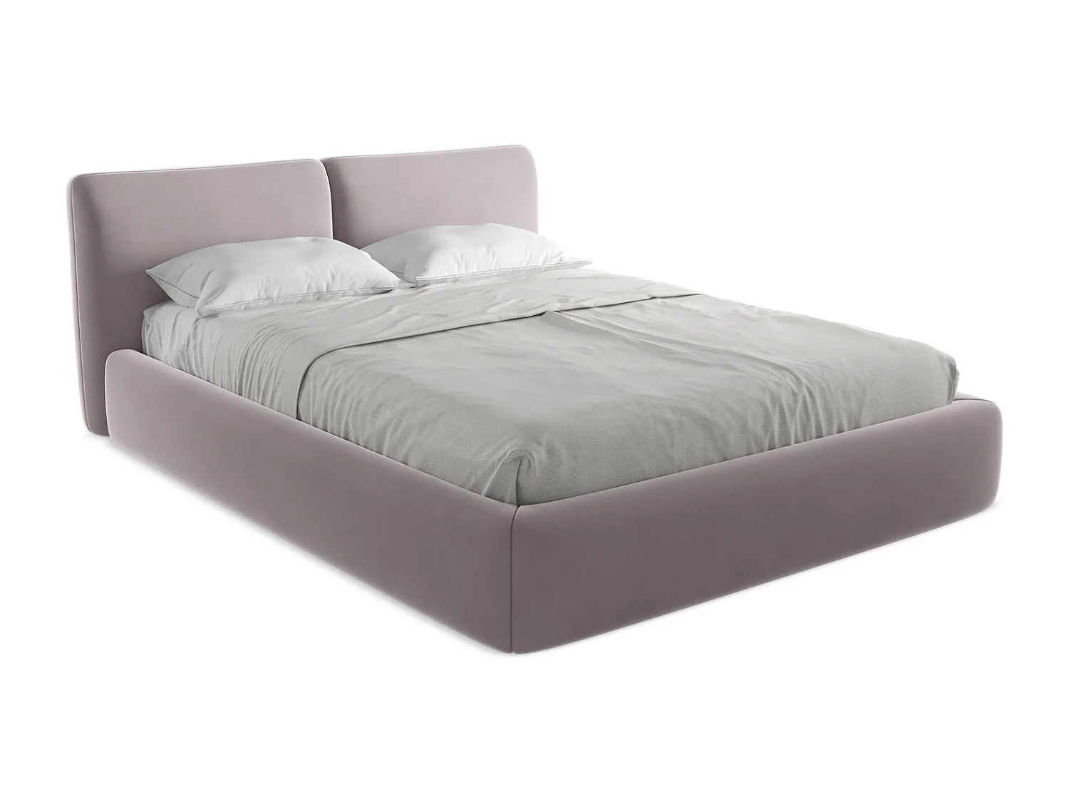 Lit coffre en velours 160 x 200 - gris - HOKU