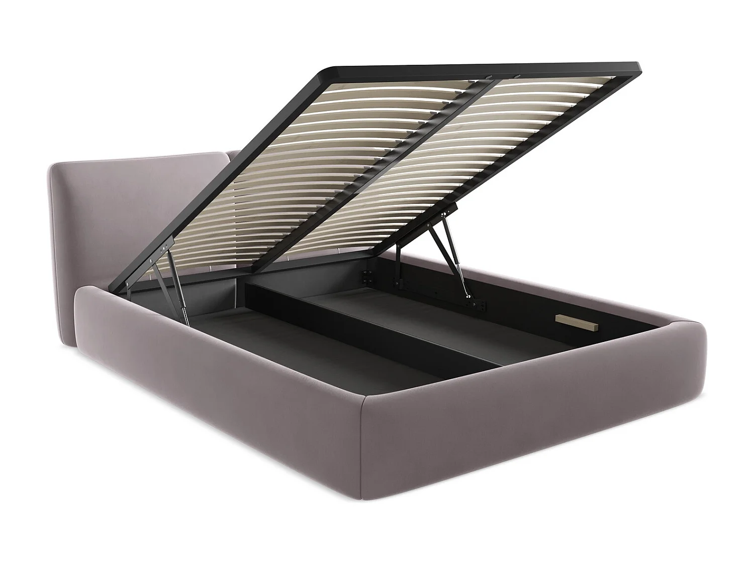 Lit coffre en velours 160 x 200 - gris - HOKU