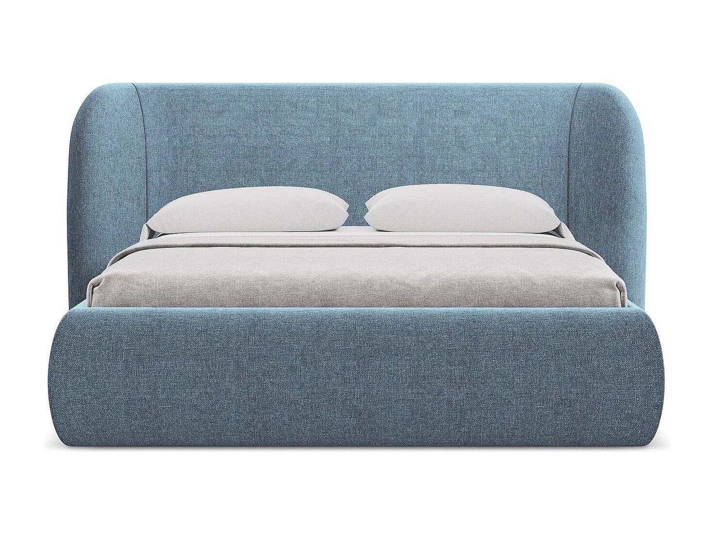 Bed met opbergruimte 190 x 215 - chenille stof - jeans - HAUKE