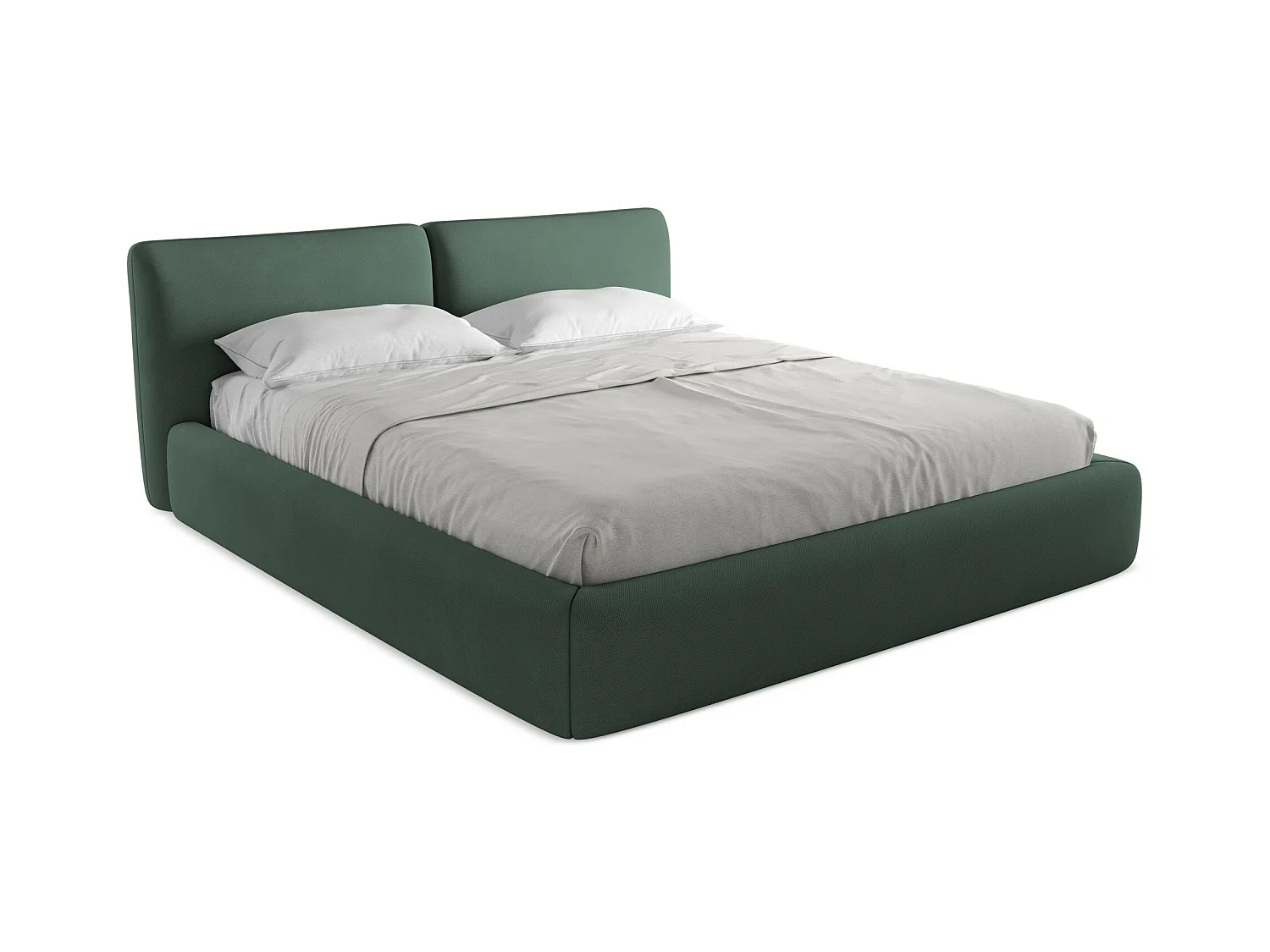 Bed met opbergruimte 200 x 228 - chenille stof - groente - HOKU