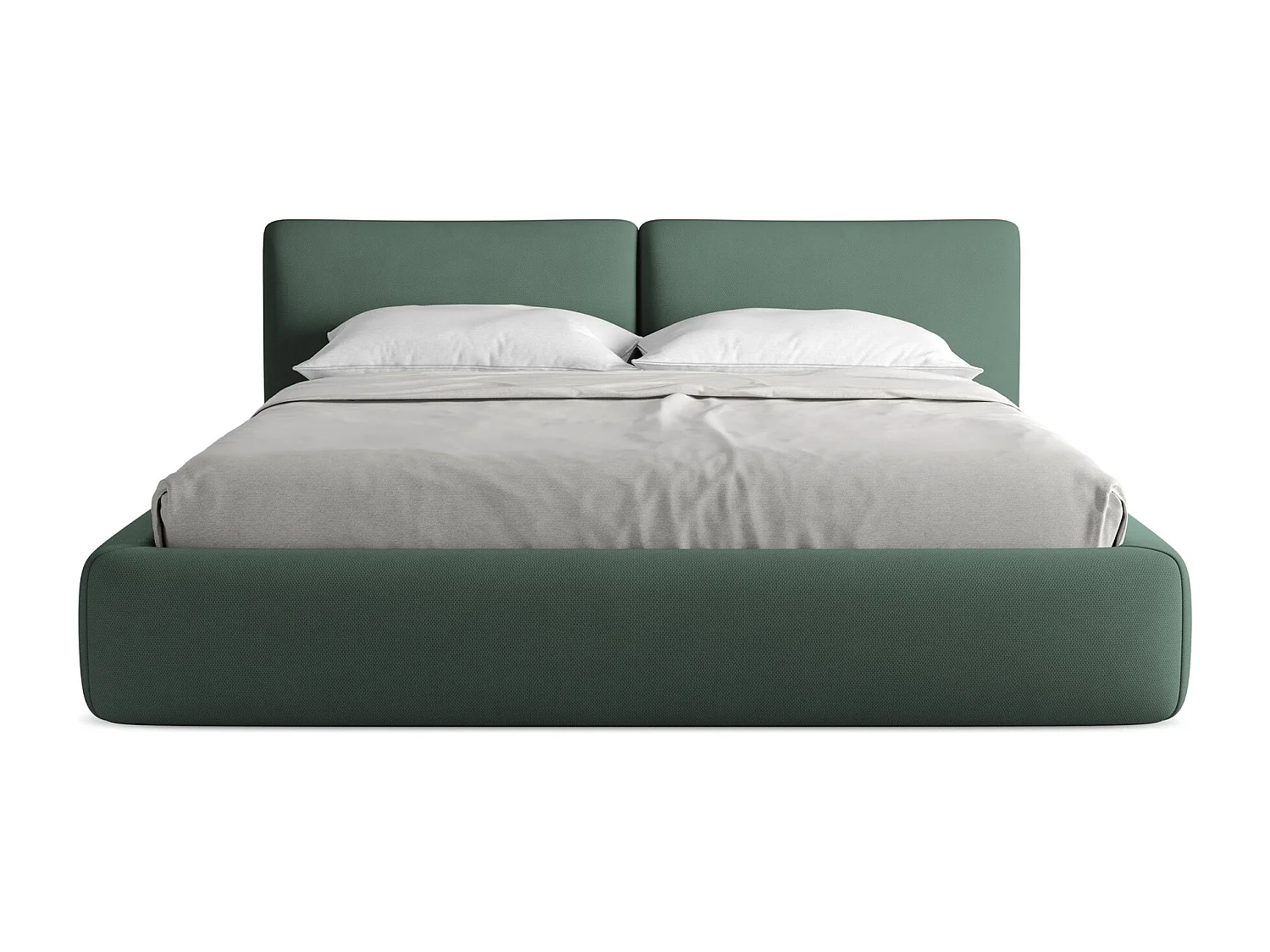 Lit coffre en tissu chenille 180 x 200 - vert - HOKU