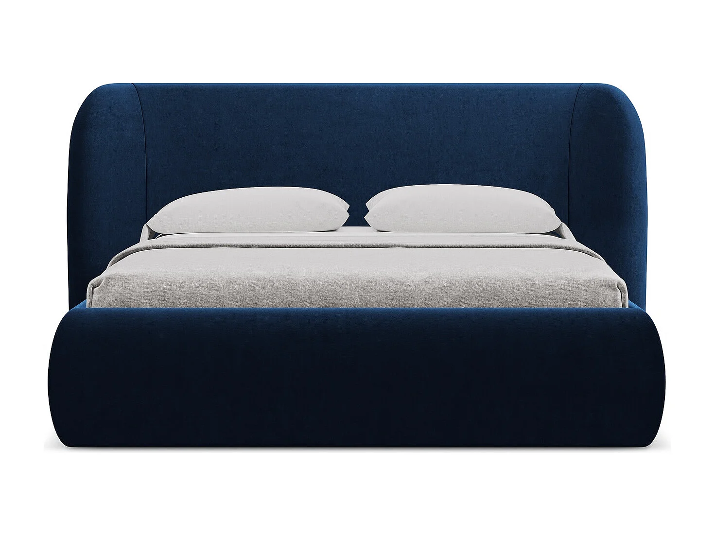 Bed met opbergruimte 210 x 215 - velours - koningsblauw - HAUKE