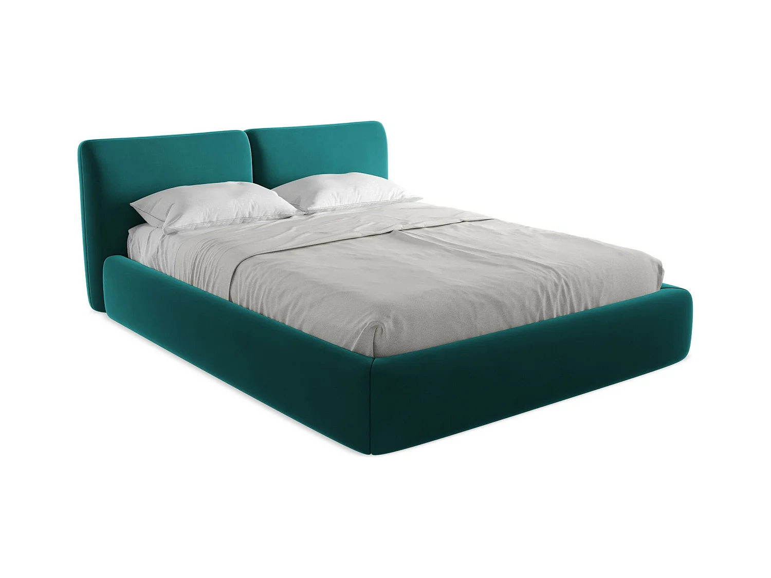 Lit coffre en velours 160 x 200 - marin - HOKU