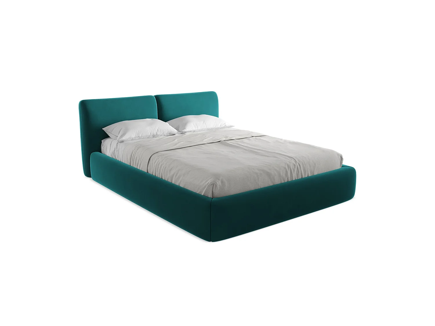 Lit coffre en velours 180 x 228 - marin - MILANO