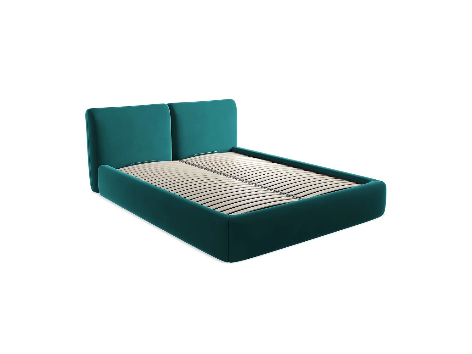 Lit coffre en velours 180 x 228 - marin - MILANO