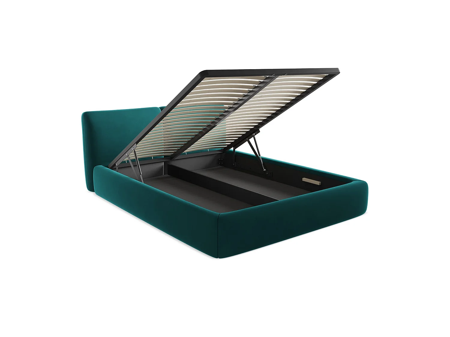 Lit coffre en velours 180 x 228 - marin - MILANO