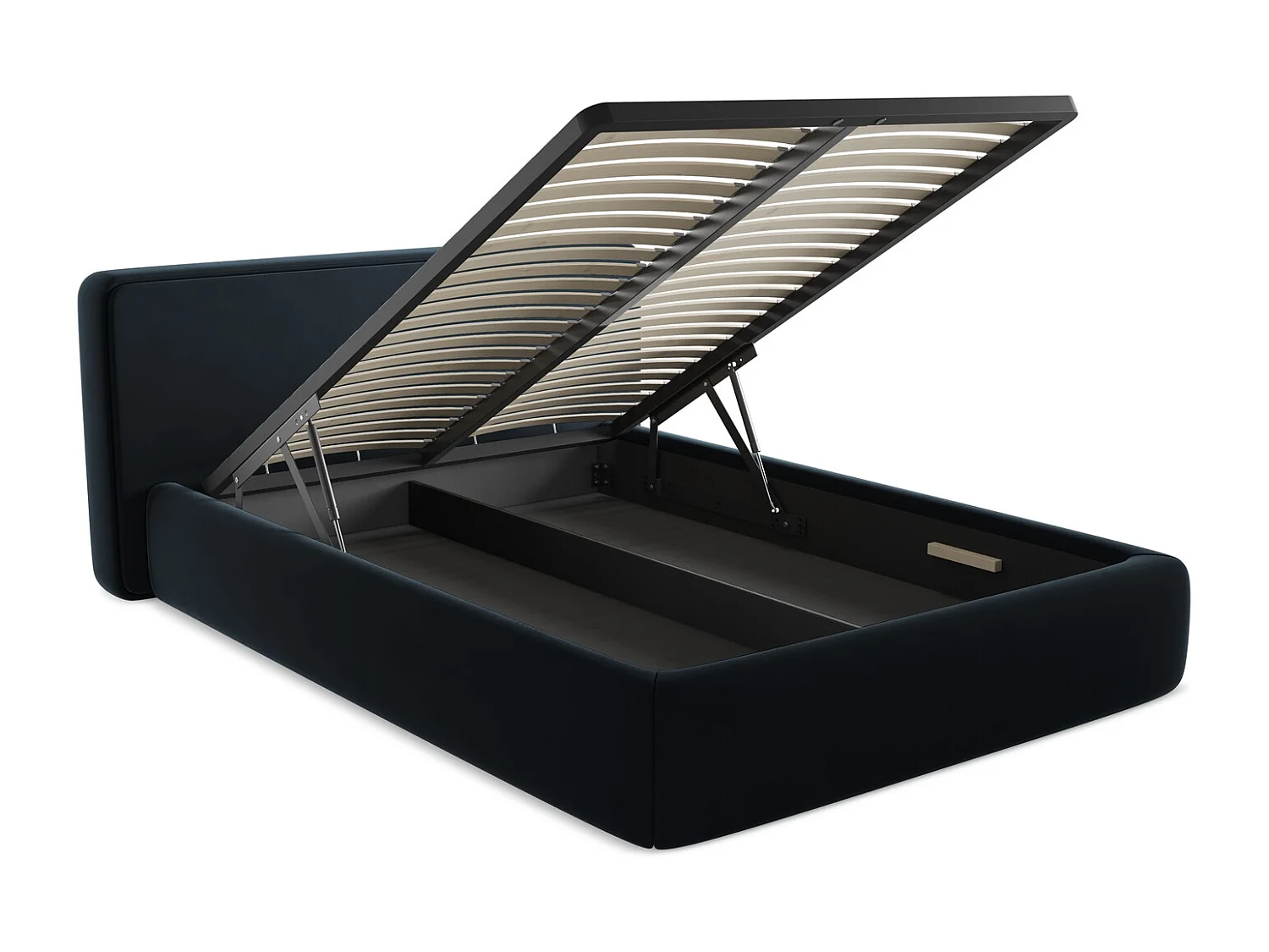 Lit coffre en velours 140 x 200 - bleu royal - KIANA