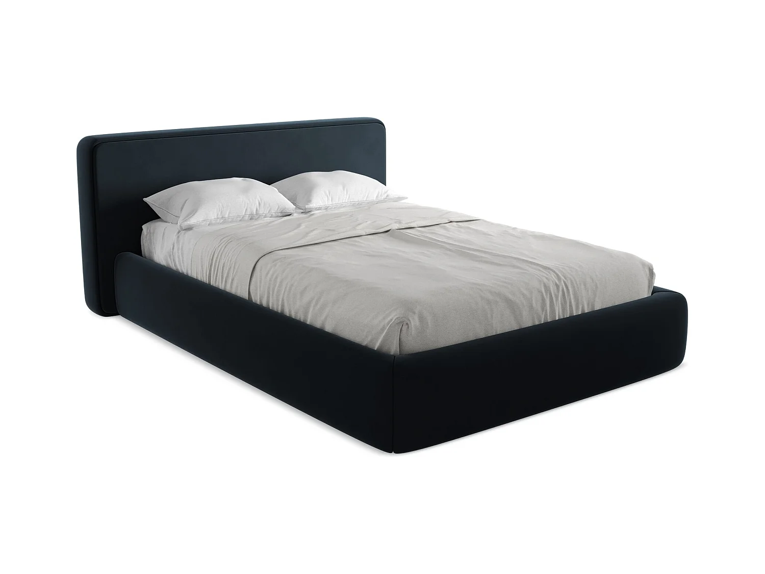 Bed met opbergruimte 180 x 225 - velours - koningsblauw - KIANA