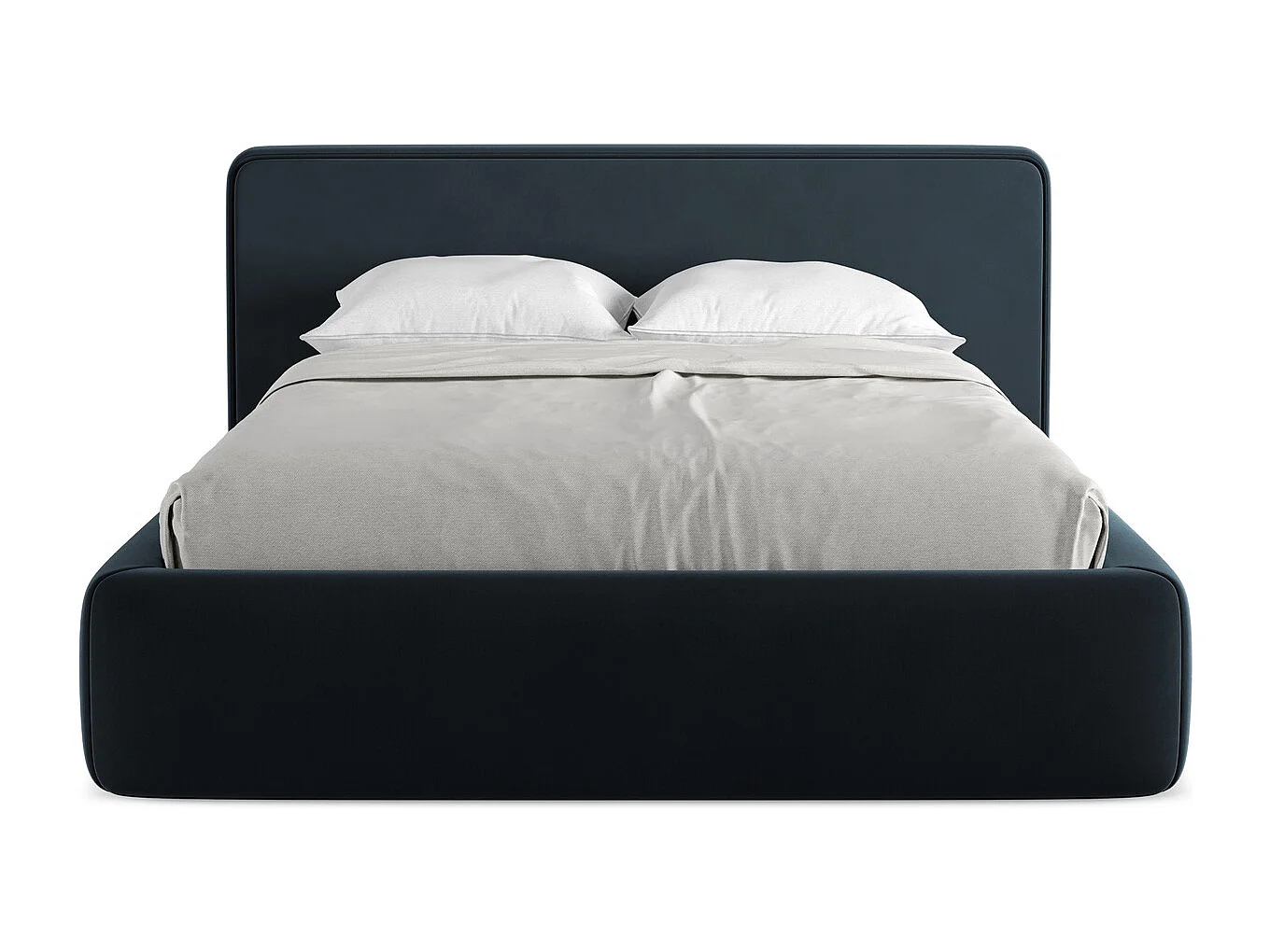 Lit coffre en velours 140 x 200 - bleu royal - KIANA