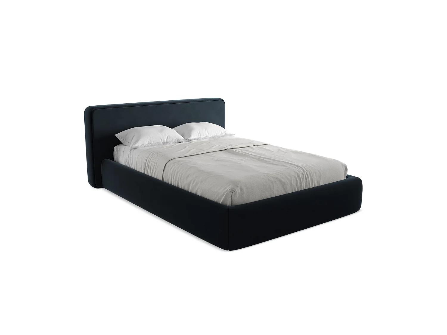 Lit coffre en velours 180 x 225 - bleu royal - FIRENZE