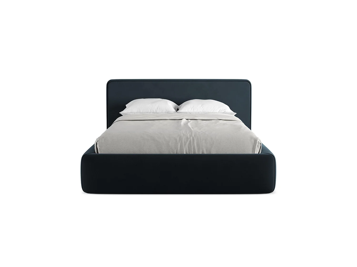 Lit coffre en velours 180 x 225 - bleu royal - FIRENZE