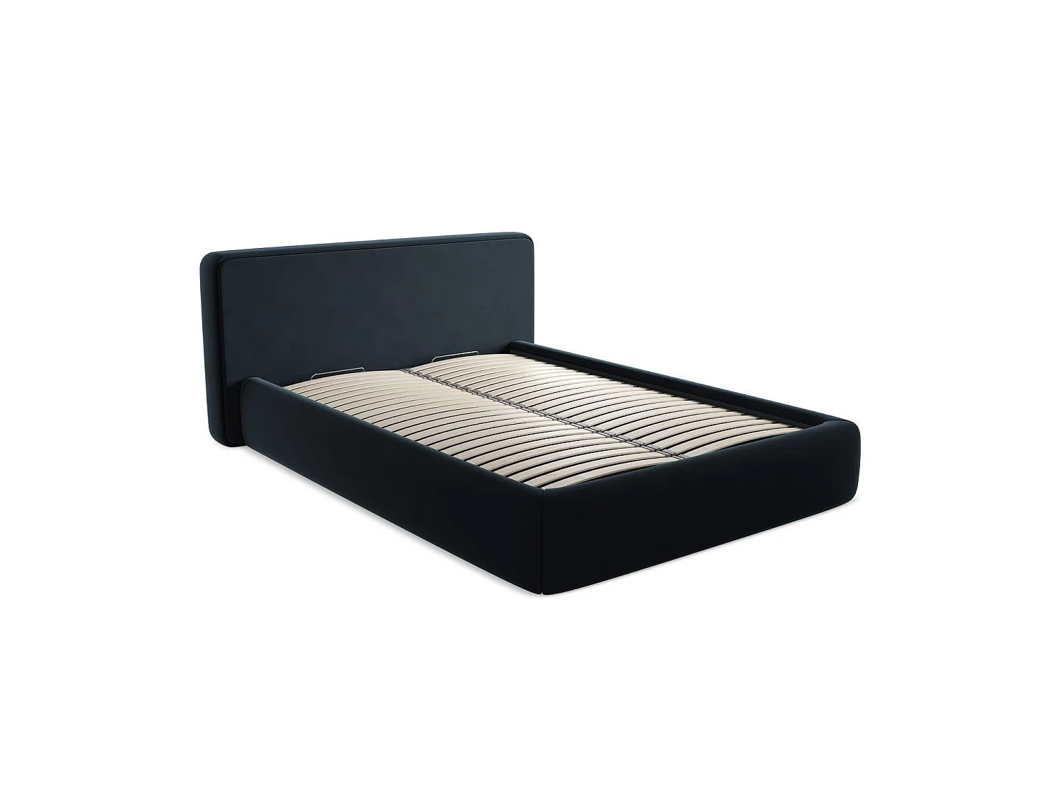 Lit coffre en velours 180 x 225 - bleu royal - FIRENZE