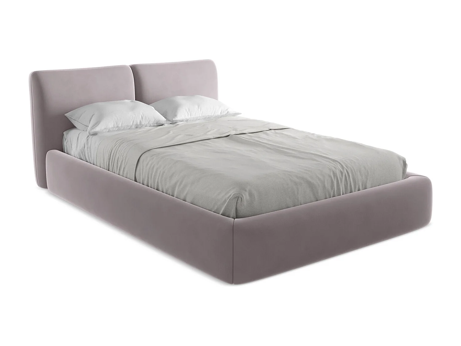 Lit coffre en velours 140 x 200 - gris - HOKU