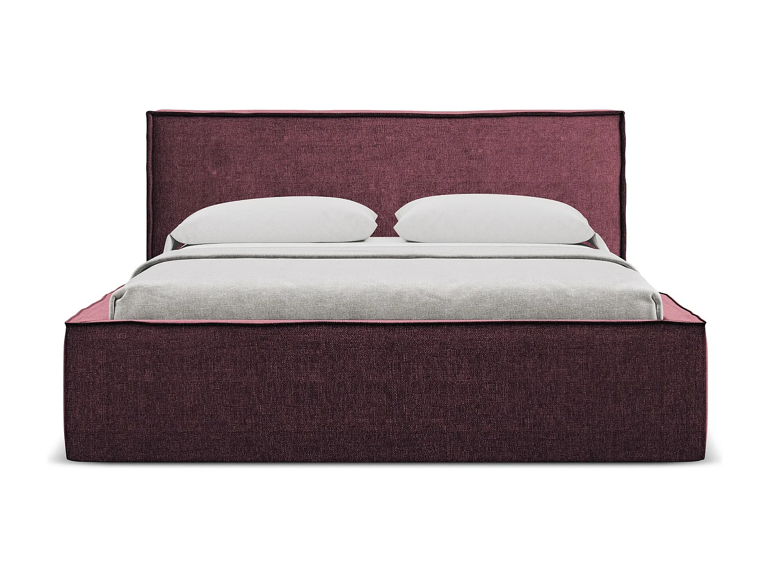 Bed met opbergruimte 160 x 228 - chenille stof - bordeaux - ANANI