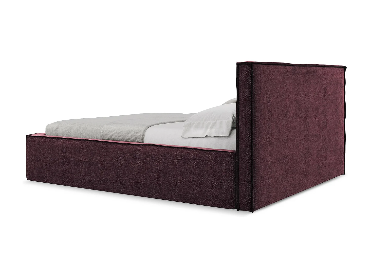 Bed met opbergruimte 160 x 228 - chenille stof - bordeaux - ANANI
