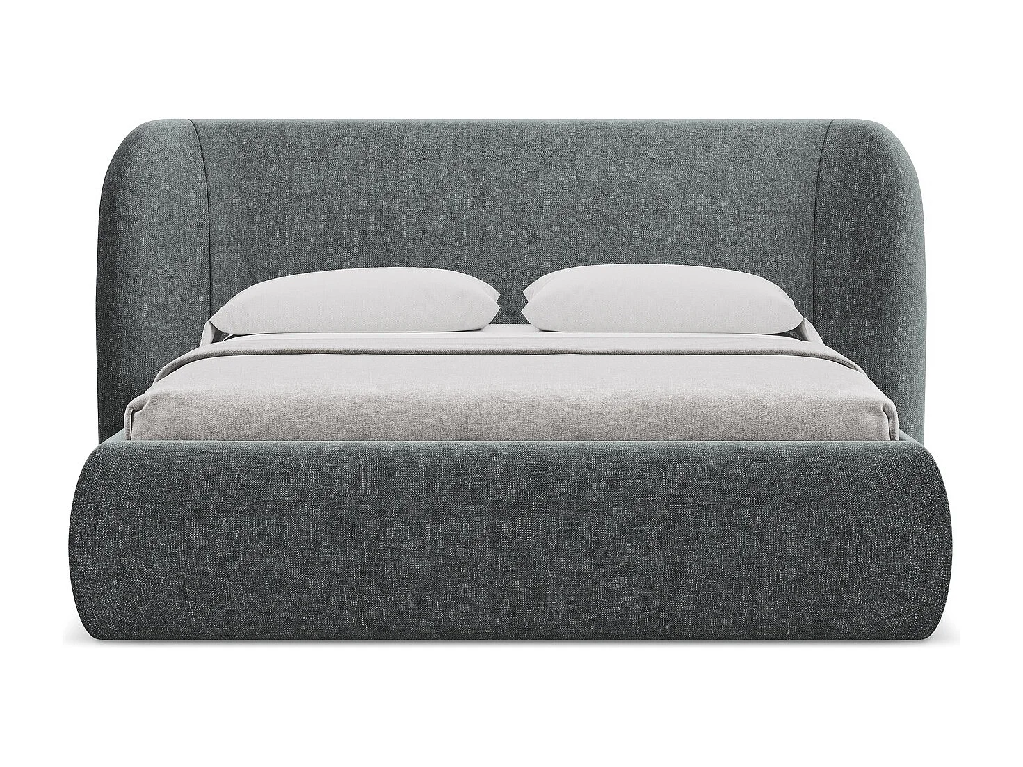 Bed met opbergruimte 210 x 215 - chenille stof - grafiet - HAUKE