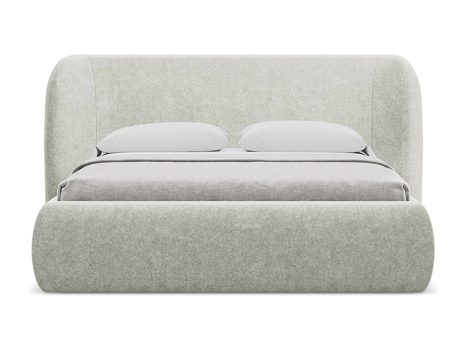 Bed met opbergruimte 190 x 215 - bouclé - beige - HAUKE