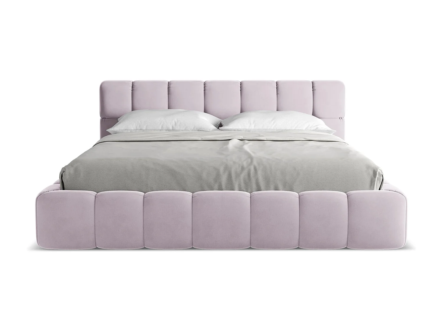 Lit coffre en velours 180 x 200 - lavande - NALU