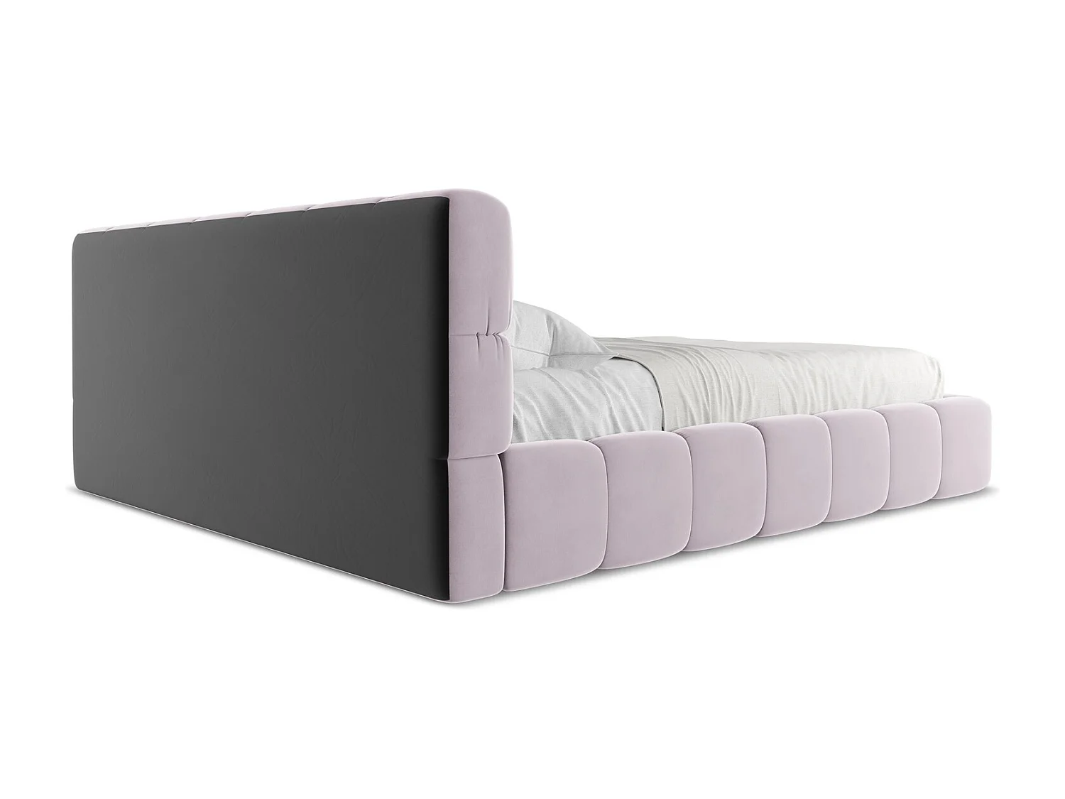 Lit coffre en velours 180 x 200 - lavande - NALU