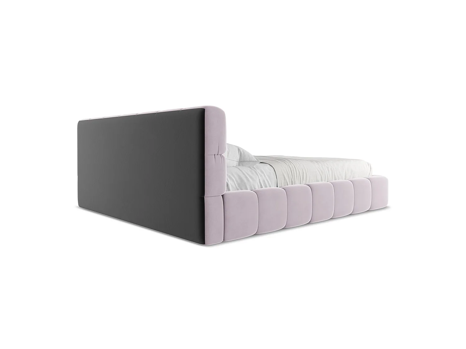 Lit coffre en velours 200 x 228 - lavande - ROMA