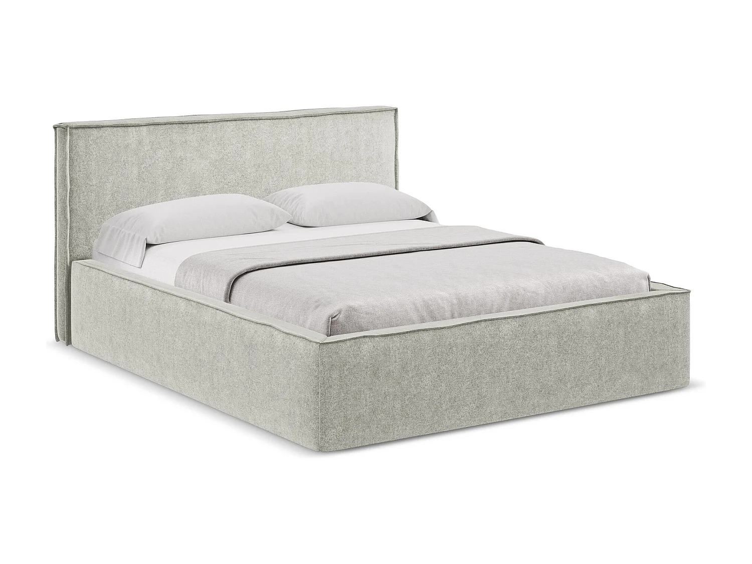 Cama con almacenaje de tela bouclé - 160x200 cmANANI - beige - ANANI