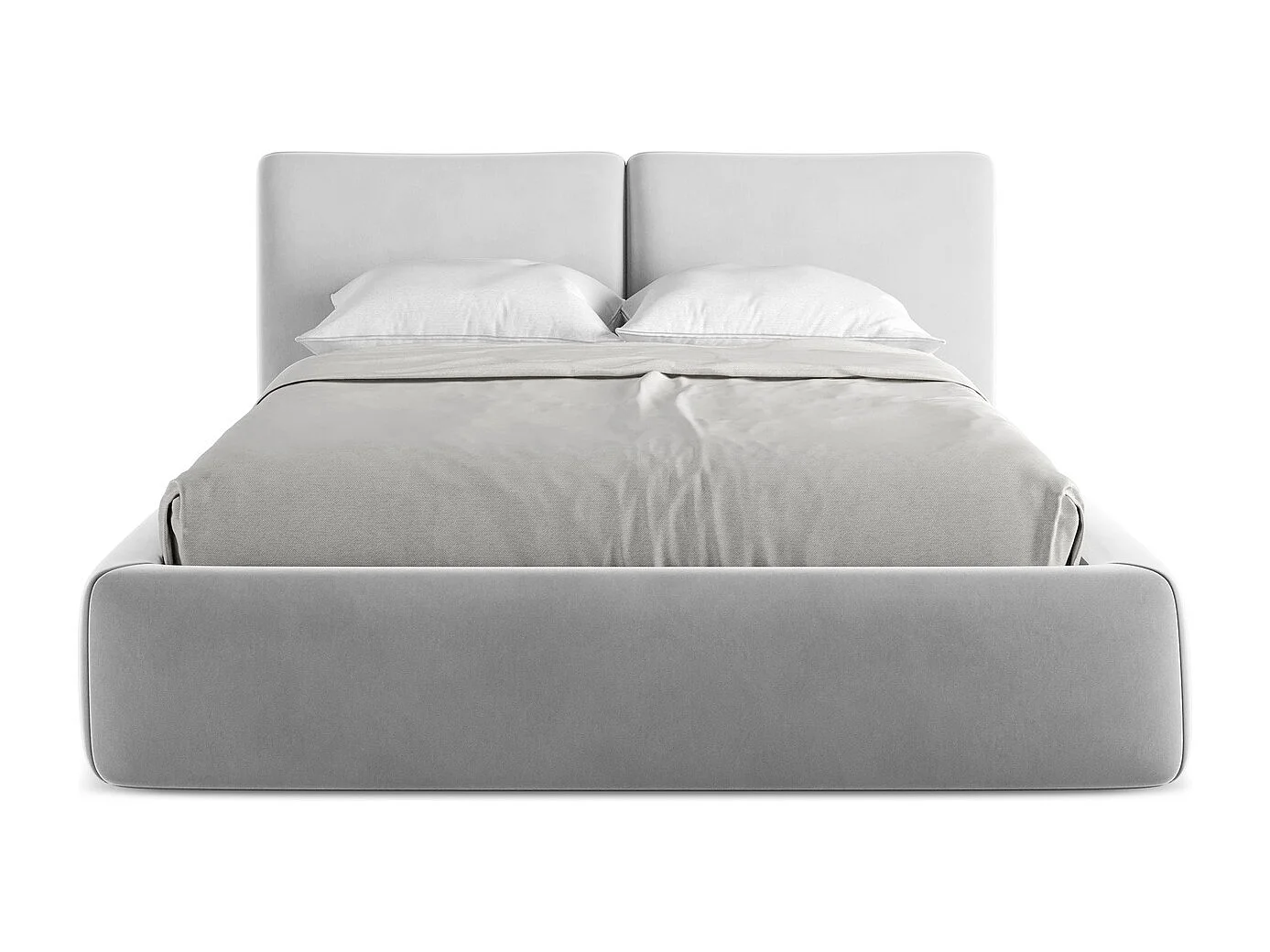 Lit coffre en velours 140 x 200 - acier - HOKU