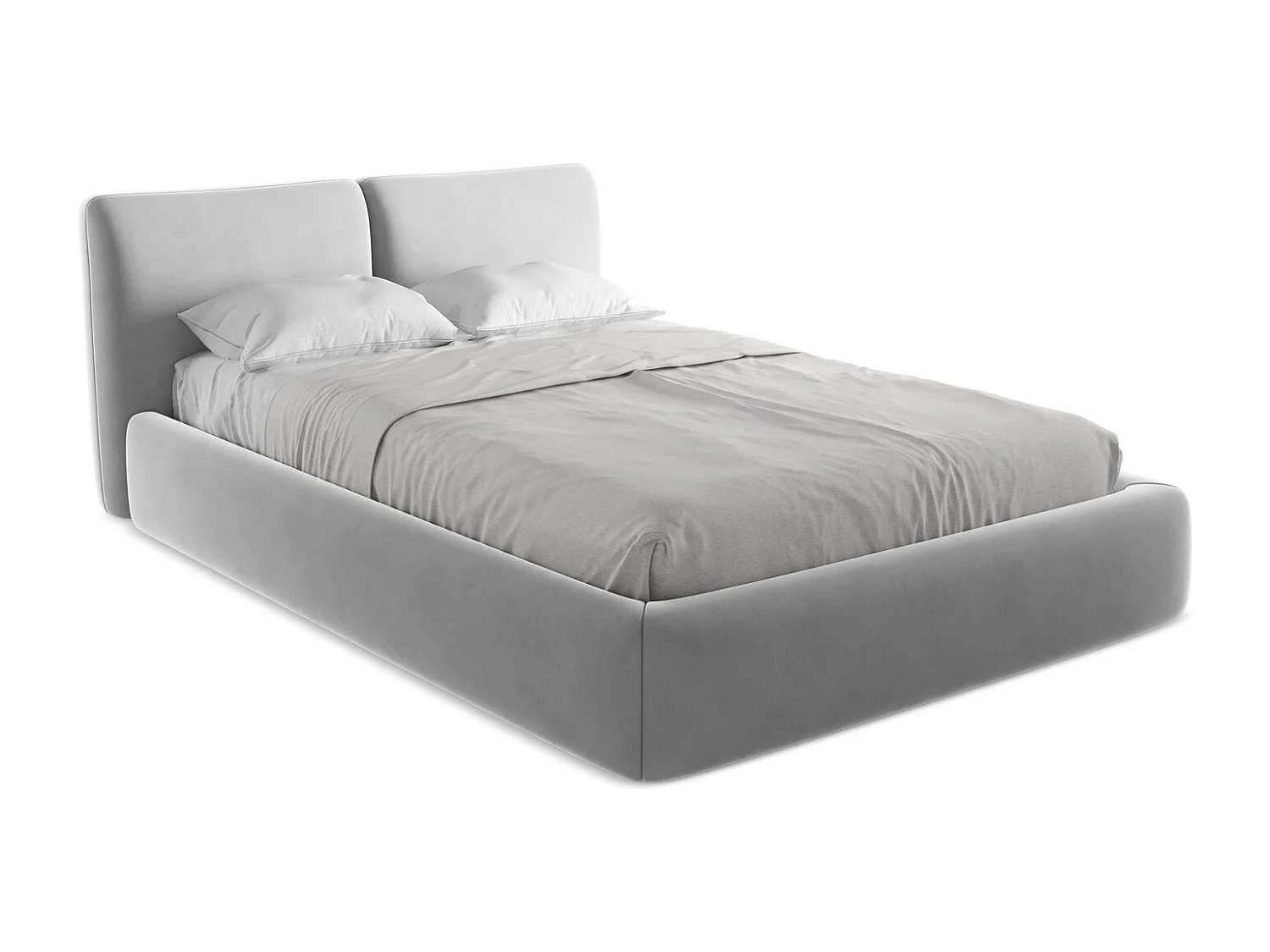 Lit coffre en velours 140 x 200 - acier - HOKU