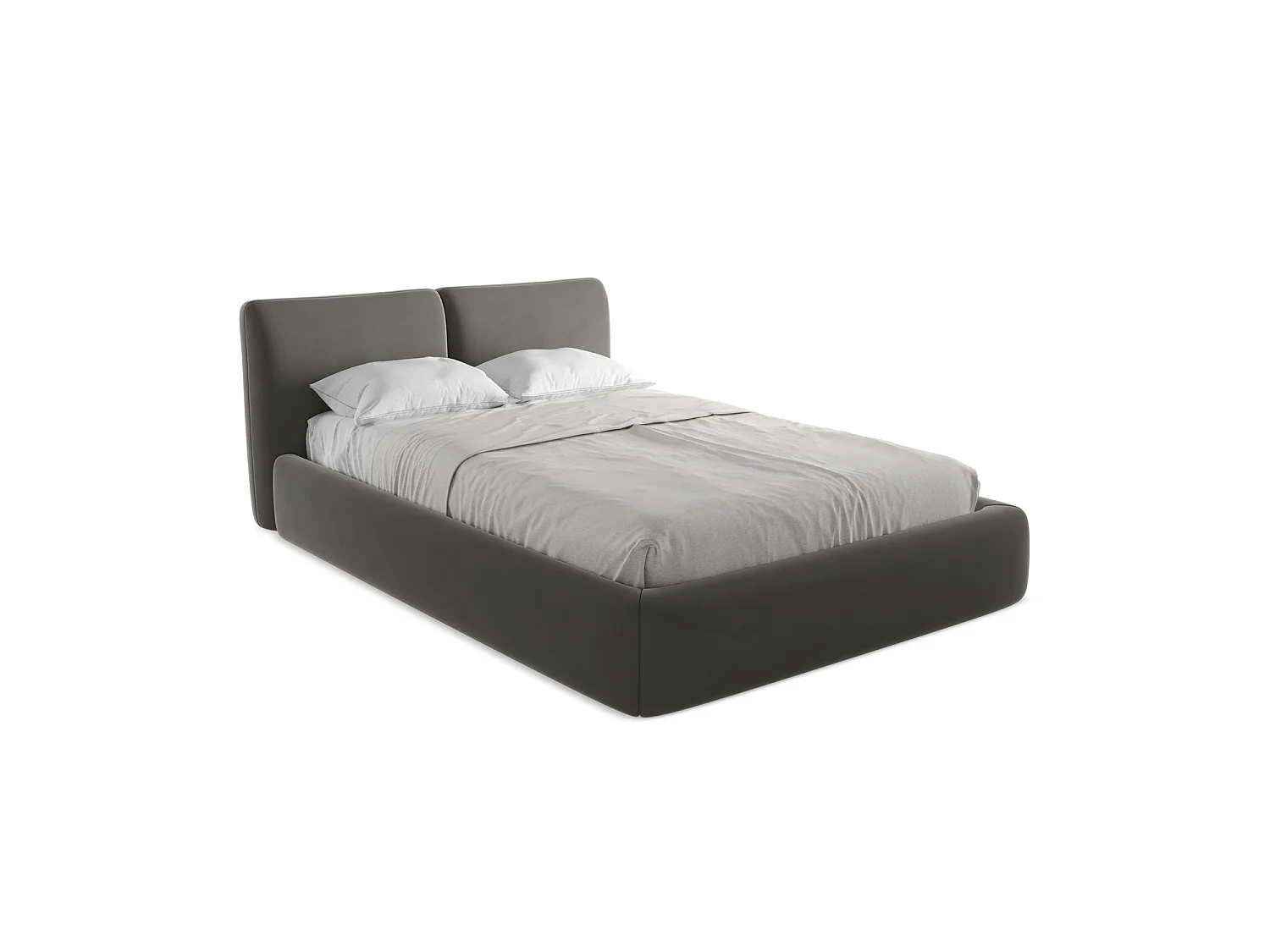 Lit coffre en velours 160 x 228 - acier - MILANO