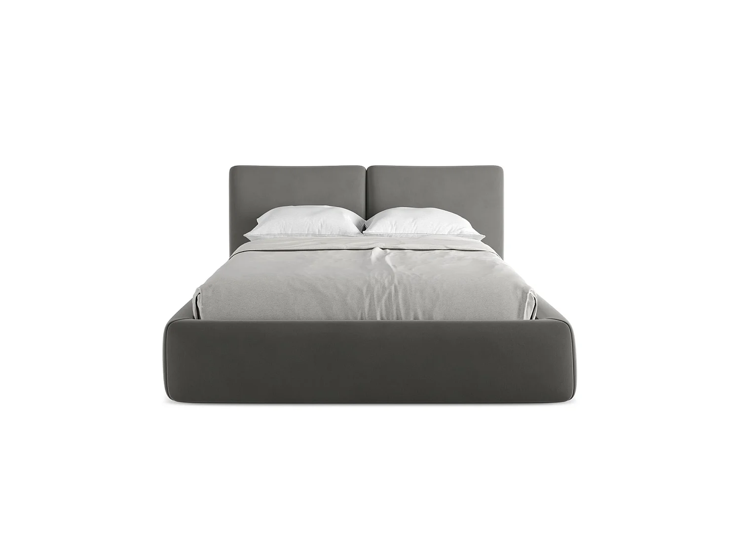 Lit coffre en velours 160 x 228 - acier - MILANO
