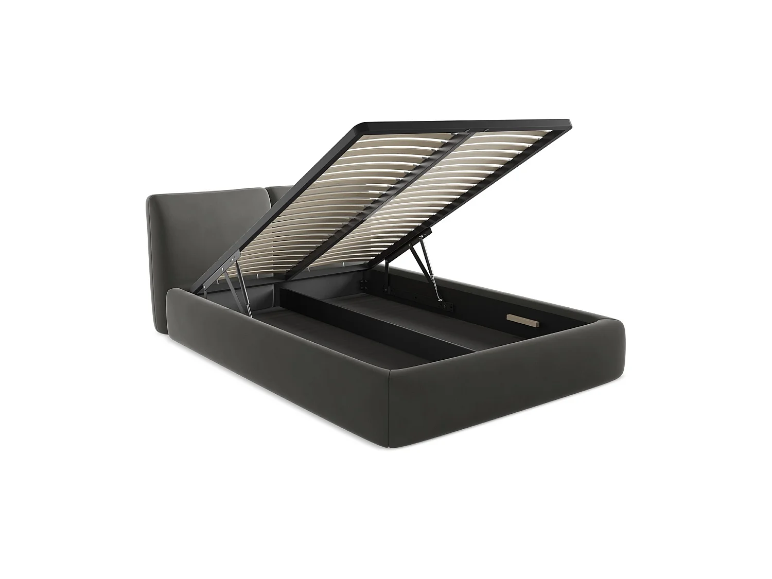 Lit coffre en velours 160 x 228 - acier - MILANO