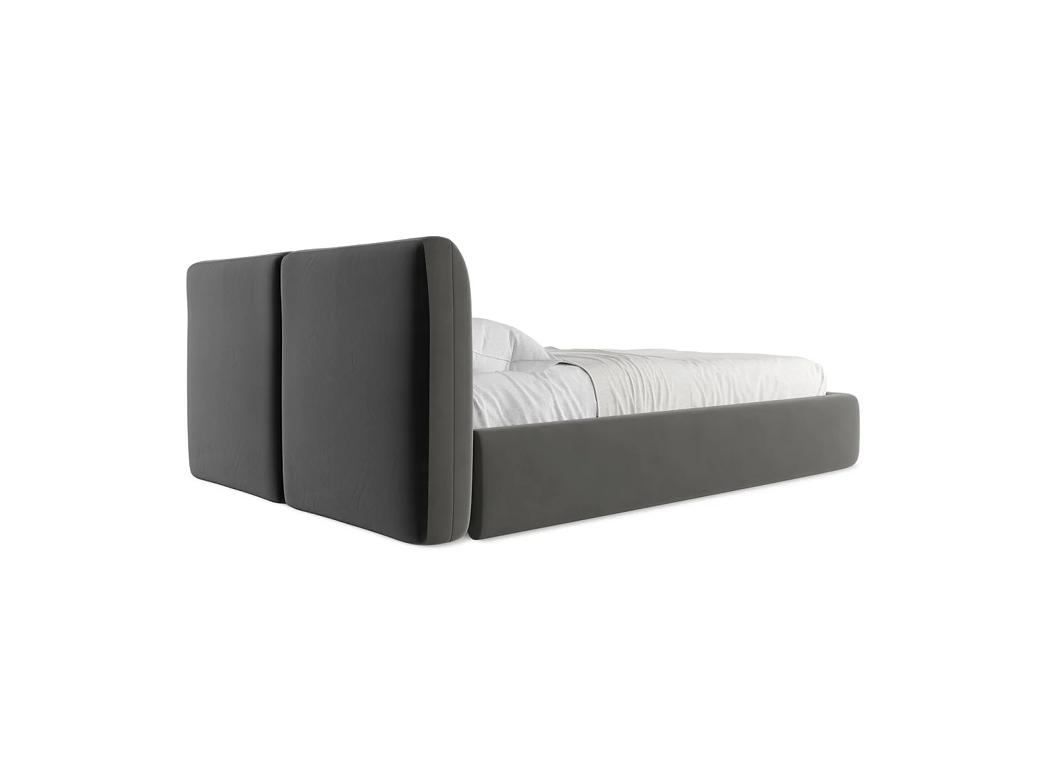 Lit coffre en velours 160 x 228 - acier - MILANO