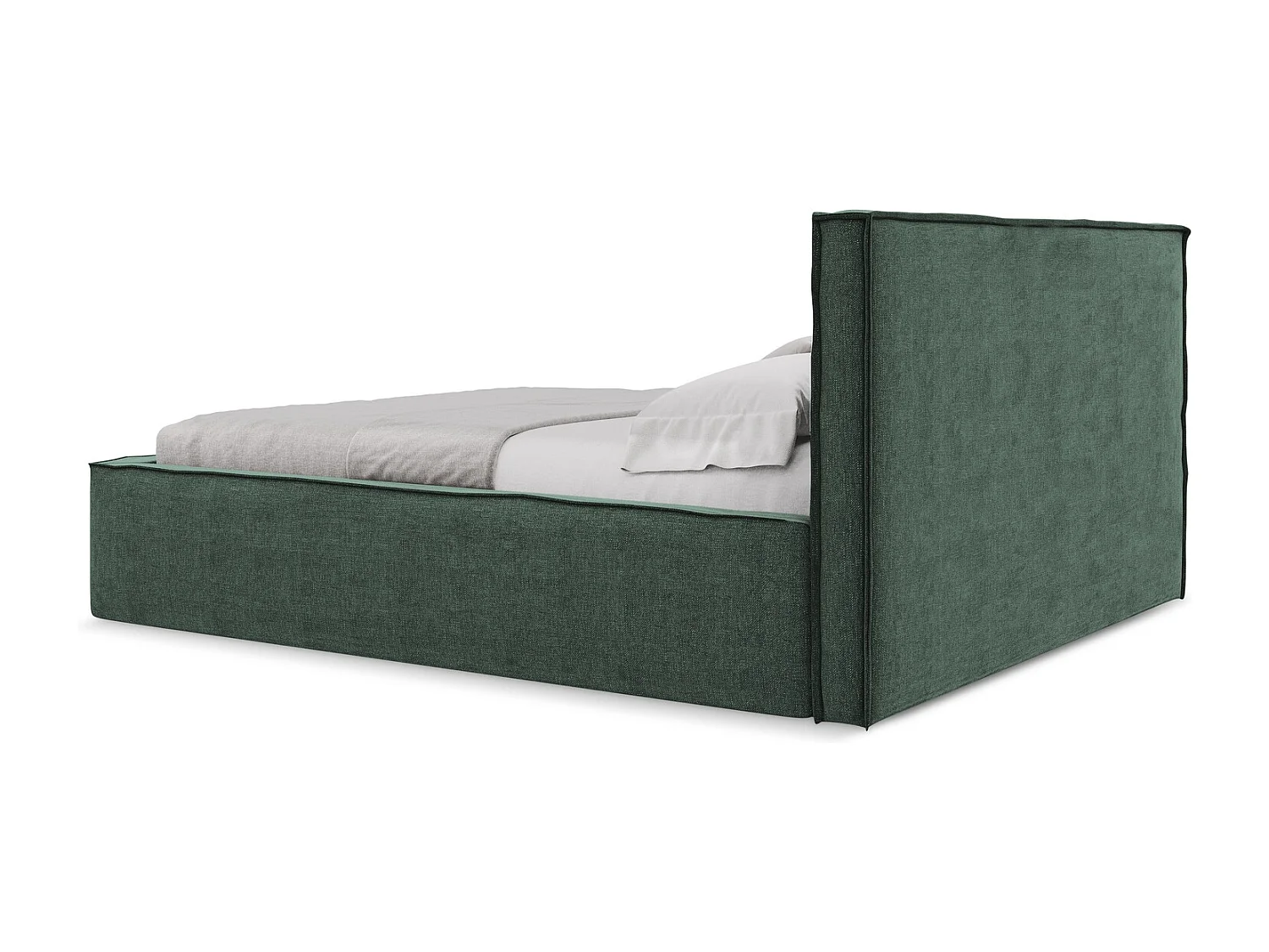 Lit coffre en tissu chenille 180 x 200 - vert - ANANI