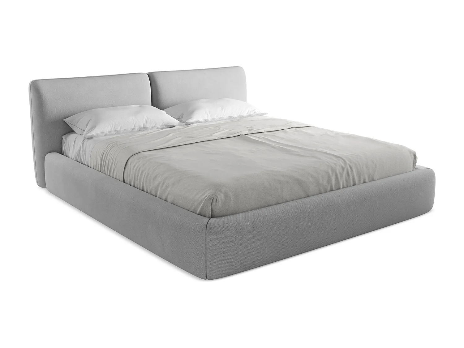 Bed met opbergruimte 200 x 228 - chenille stof - grafiet - HOKU