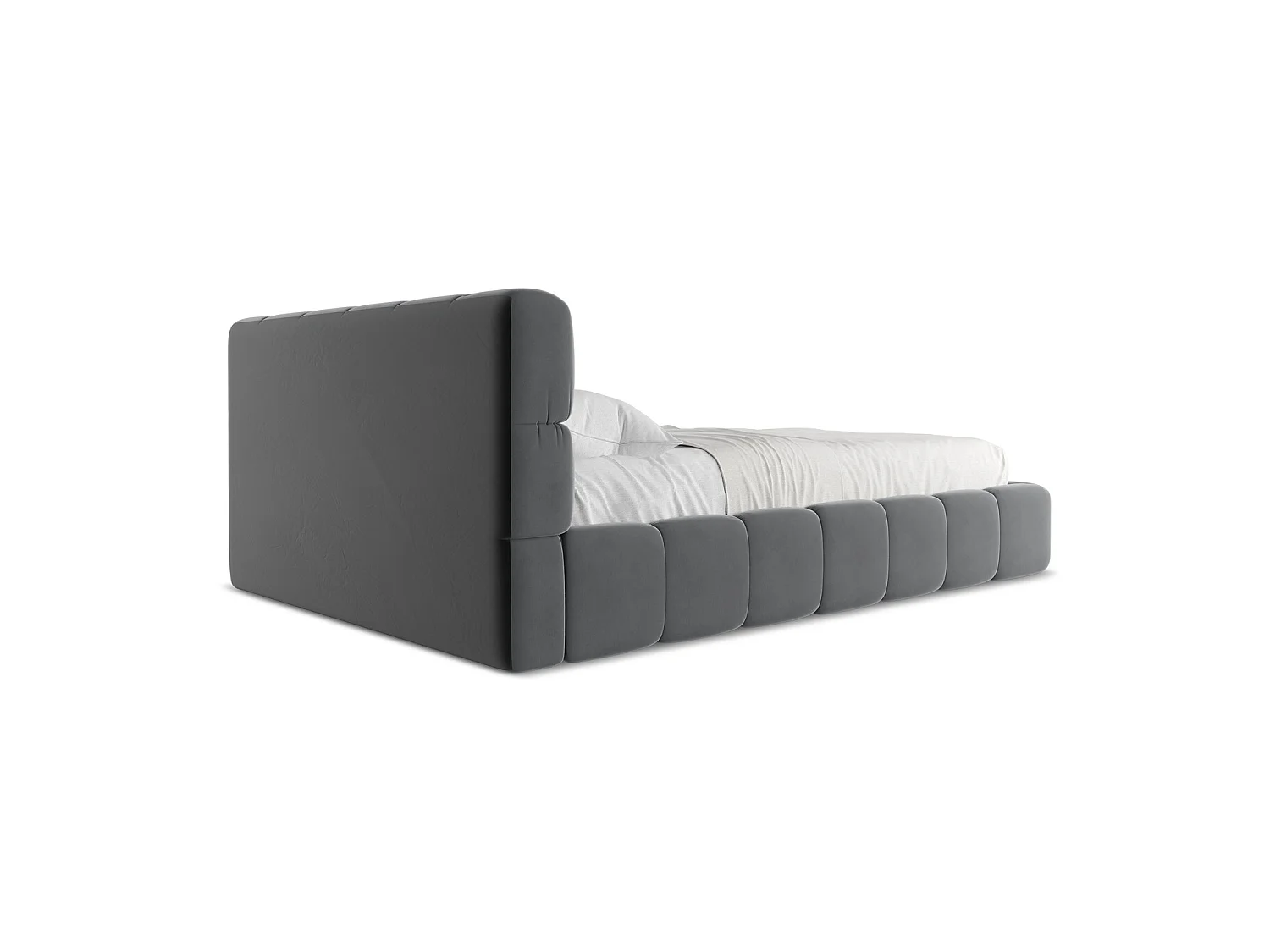 Lit coffre en velours 160 x 228 - acier - ROMA