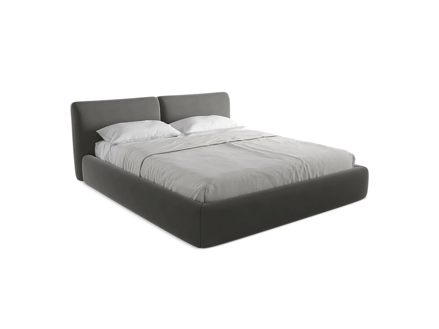 Lit coffre en velours 200 x 228 - acier - MILANO