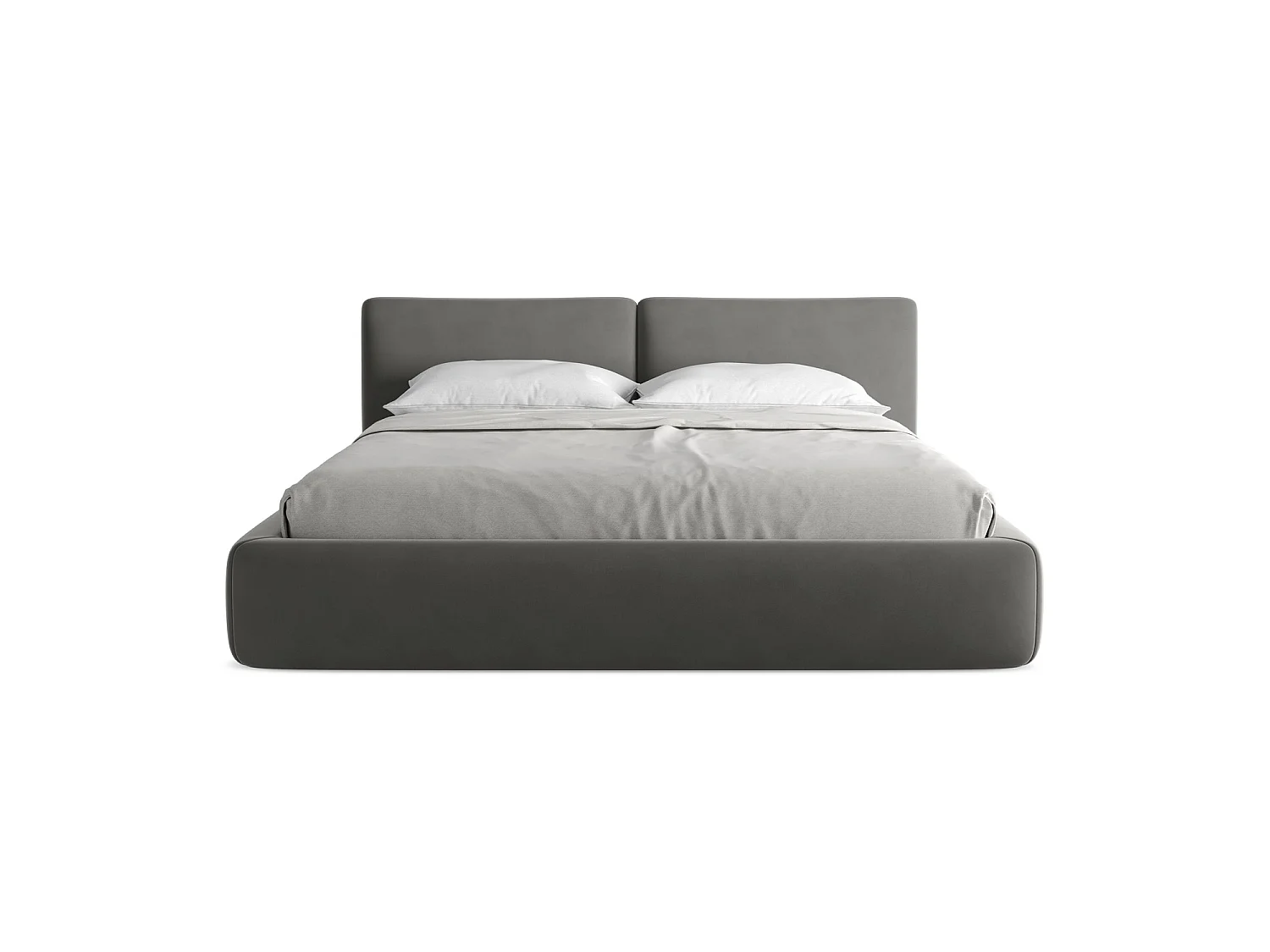 Lit coffre en velours 200 x 228 - acier - MILANO