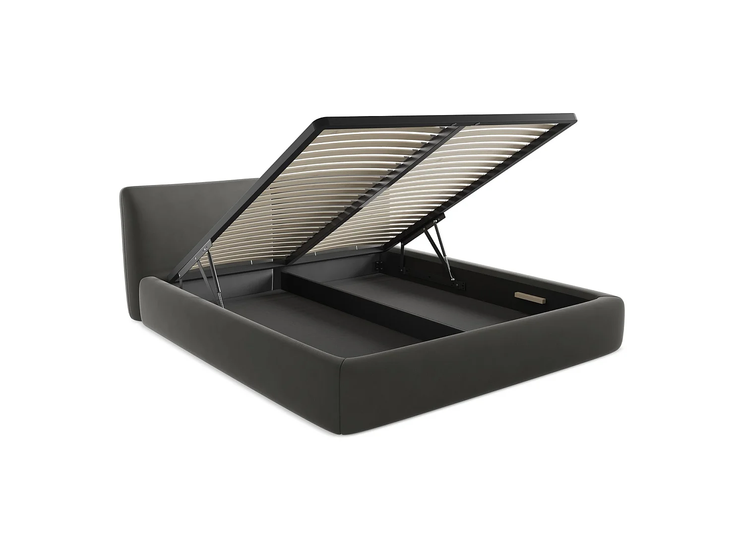 Lit coffre en velours 200 x 228 - acier - MILANO