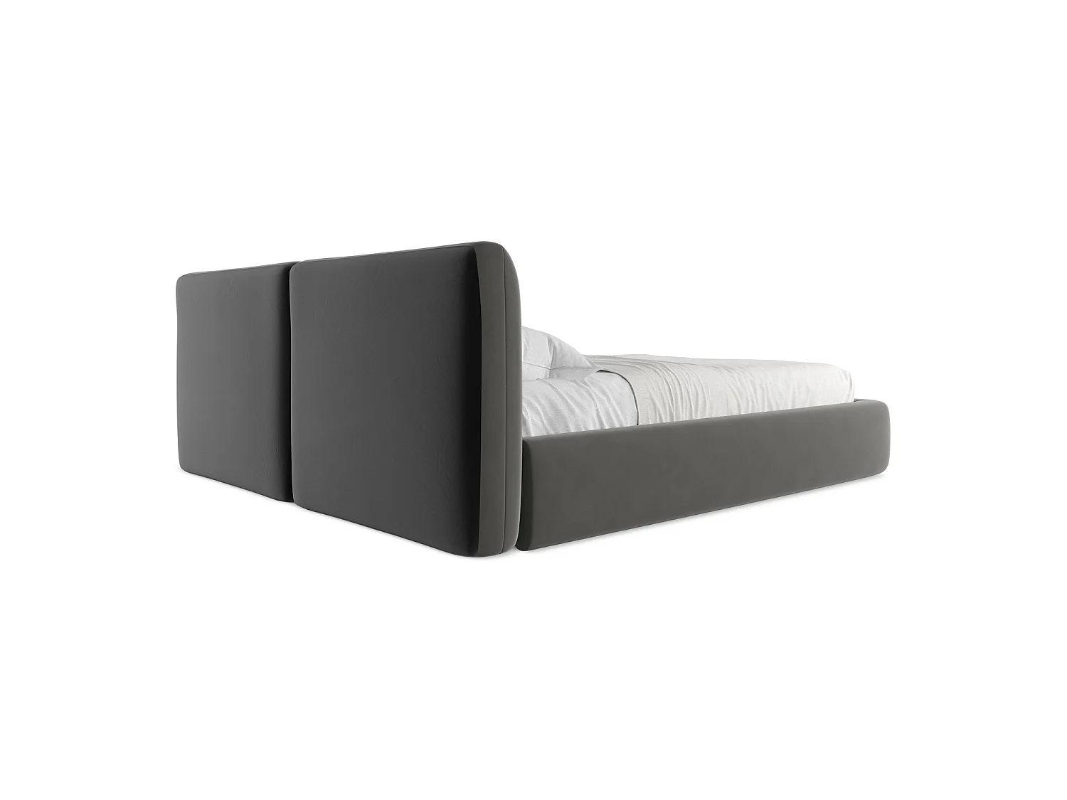 Lit coffre en velours 200 x 228 - acier - MILANO