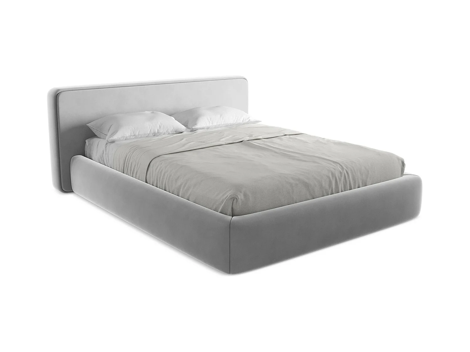 Lit coffre en velours 160 x 200 - gris - KIANA