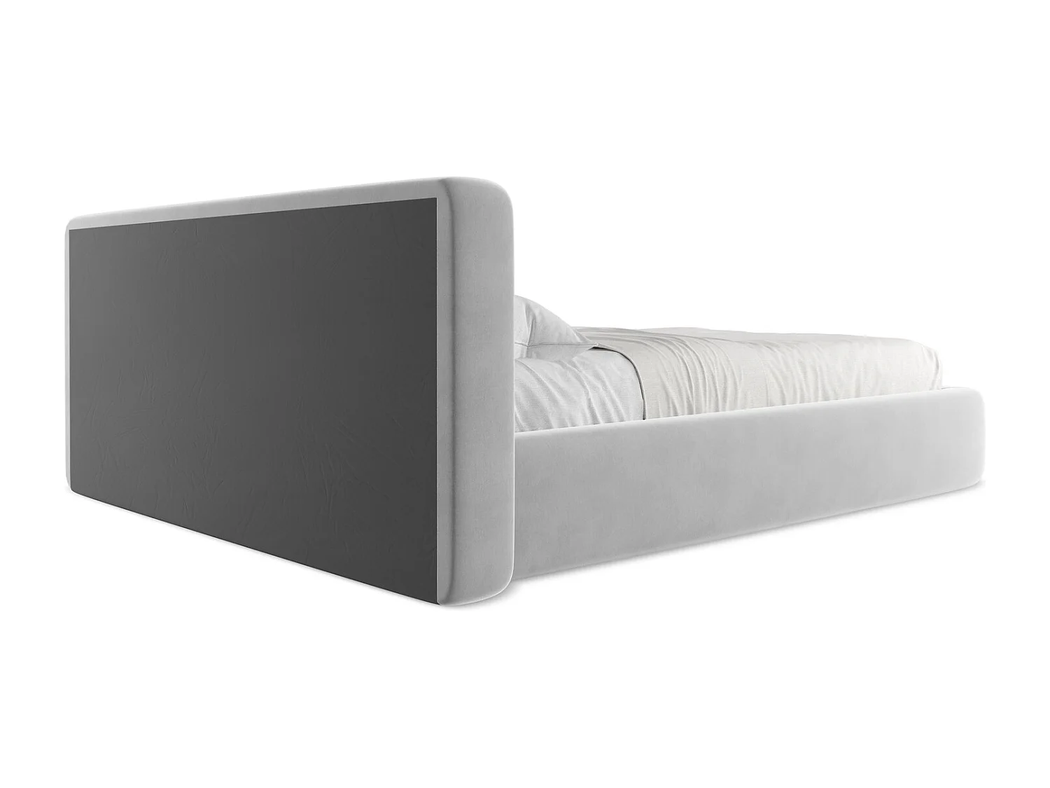 Lit coffre en velours 160 x 200 - gris - KIANA