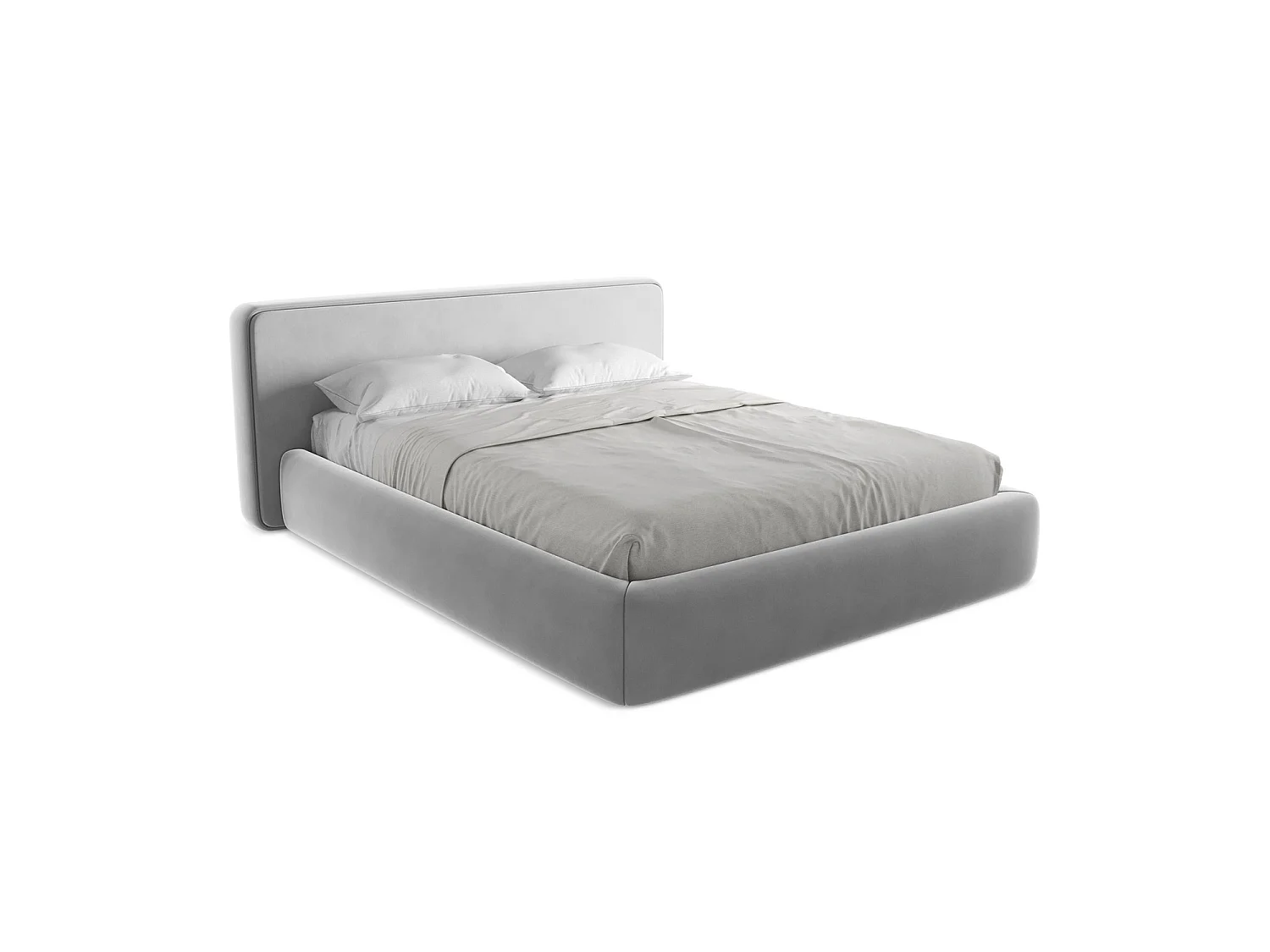 Bed met opbergruimte 200 x 225 - velours - grijs - FIRENZE